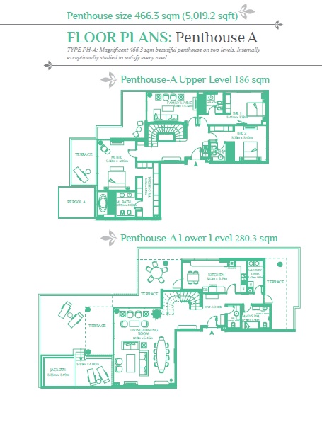 Dhafir Yasmina Residence 3 Beds Layout
