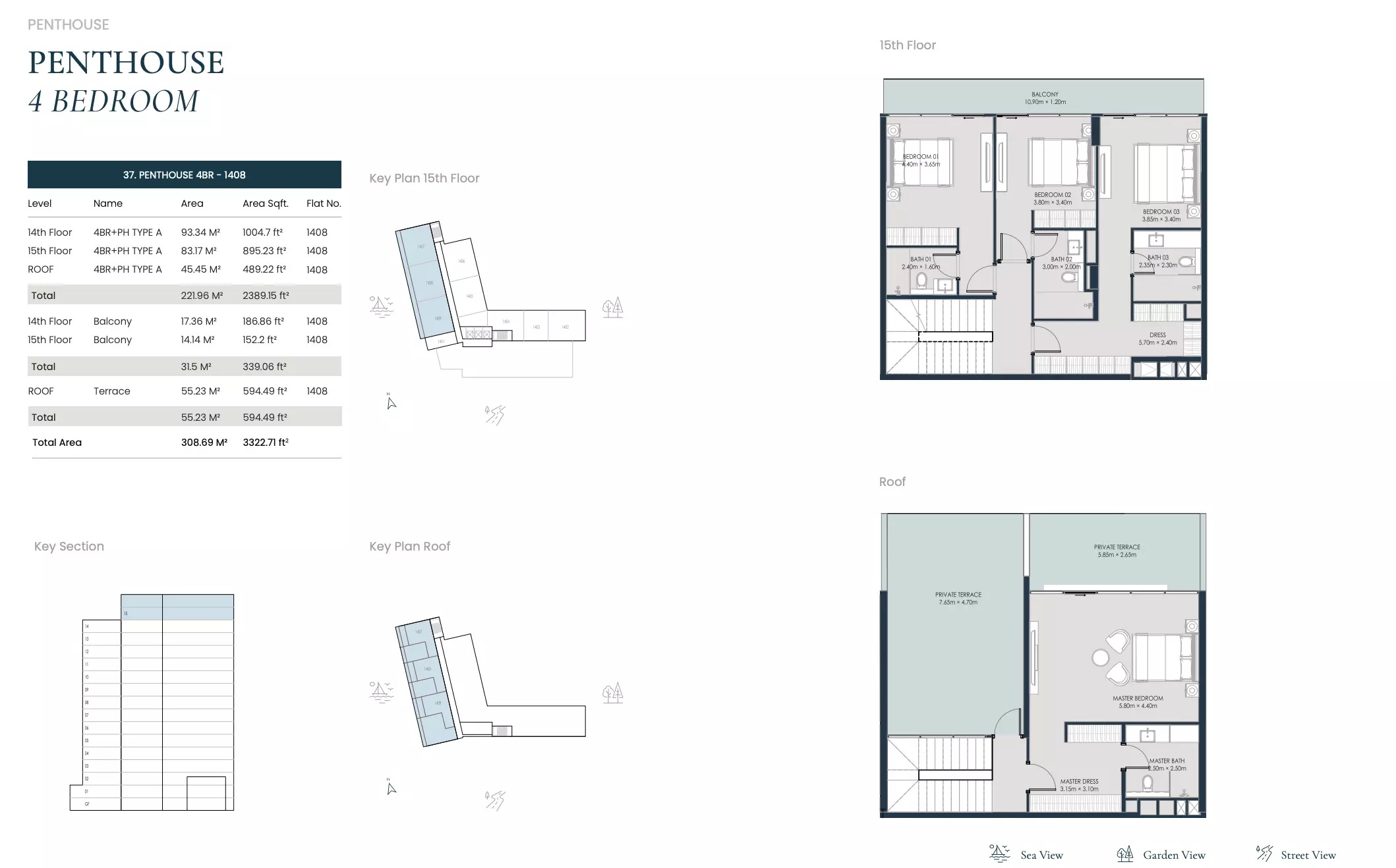 3 Beds 3322 Sq. Ft. Penthouse in DHB Opula Residence