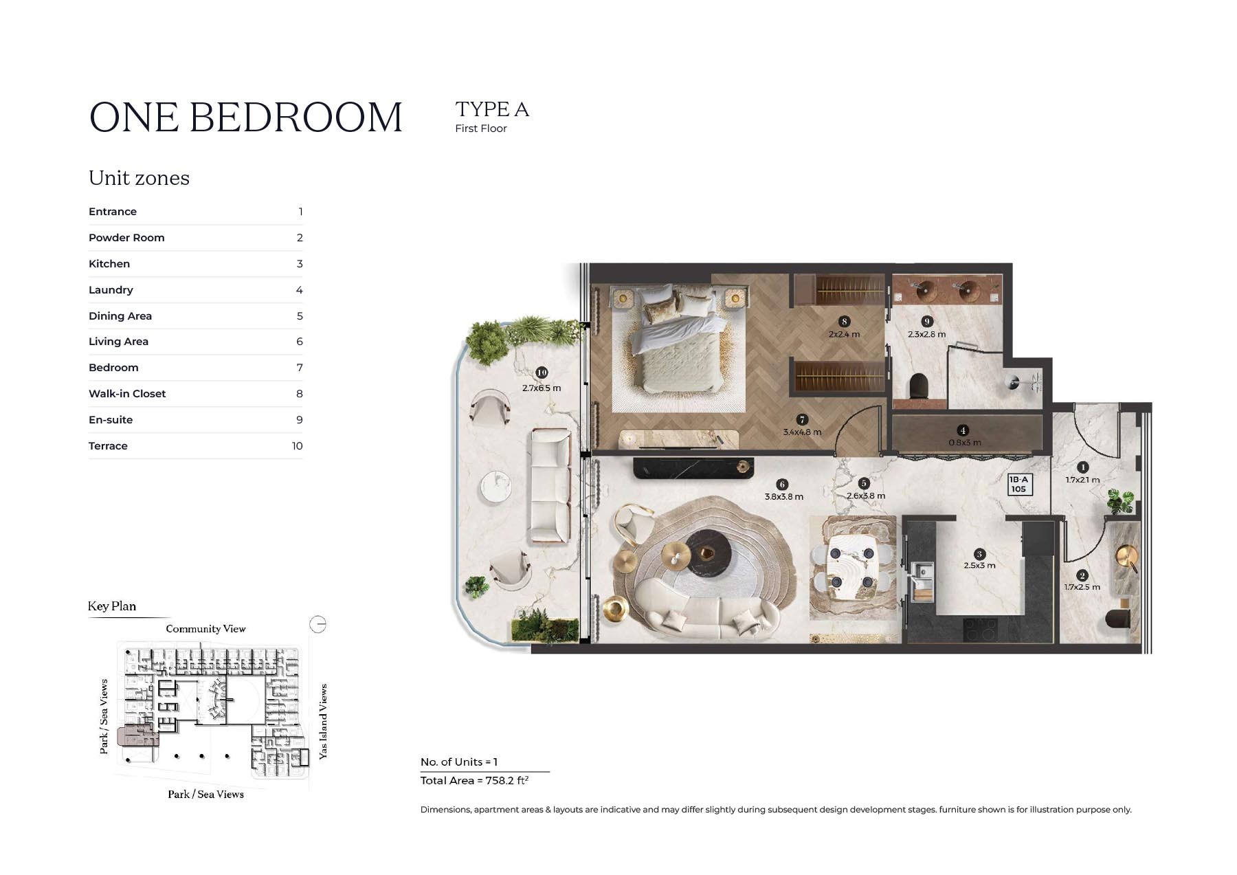 Emirates Stellar 1 Bed Layout