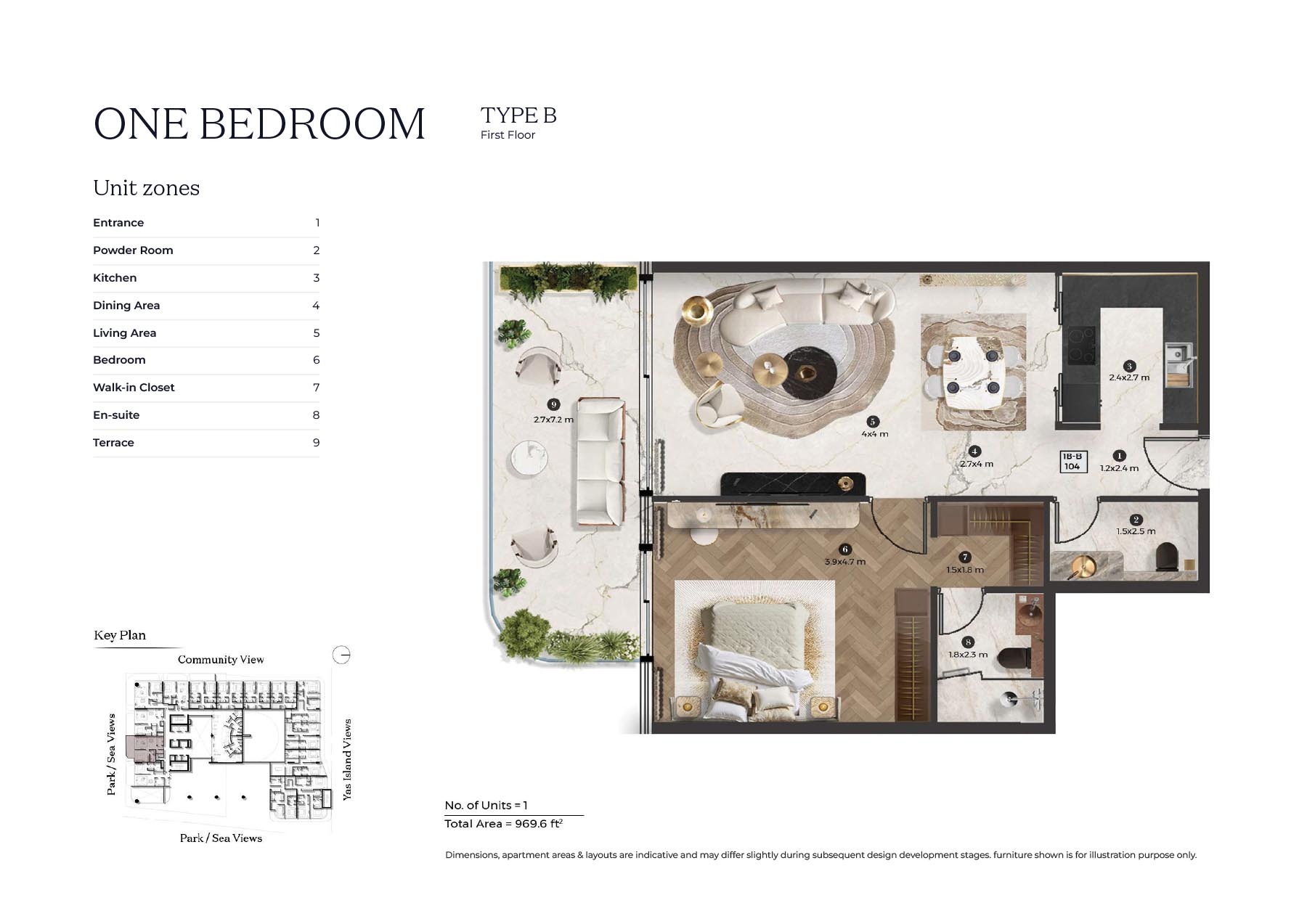 Emirates Stellar 1 Bed Layout