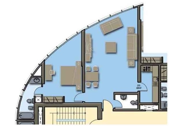 Hydra Avenue Towers 1 Bed Layout