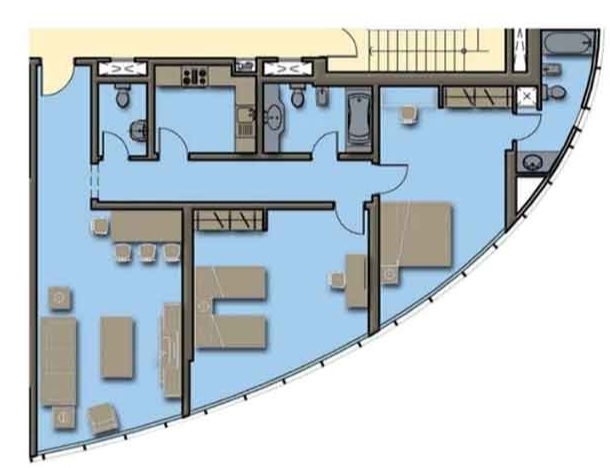 Hydra Avenue Towers 2 Beds Layout