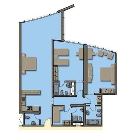 Hydra Avenue Towers 2 Beds Layout