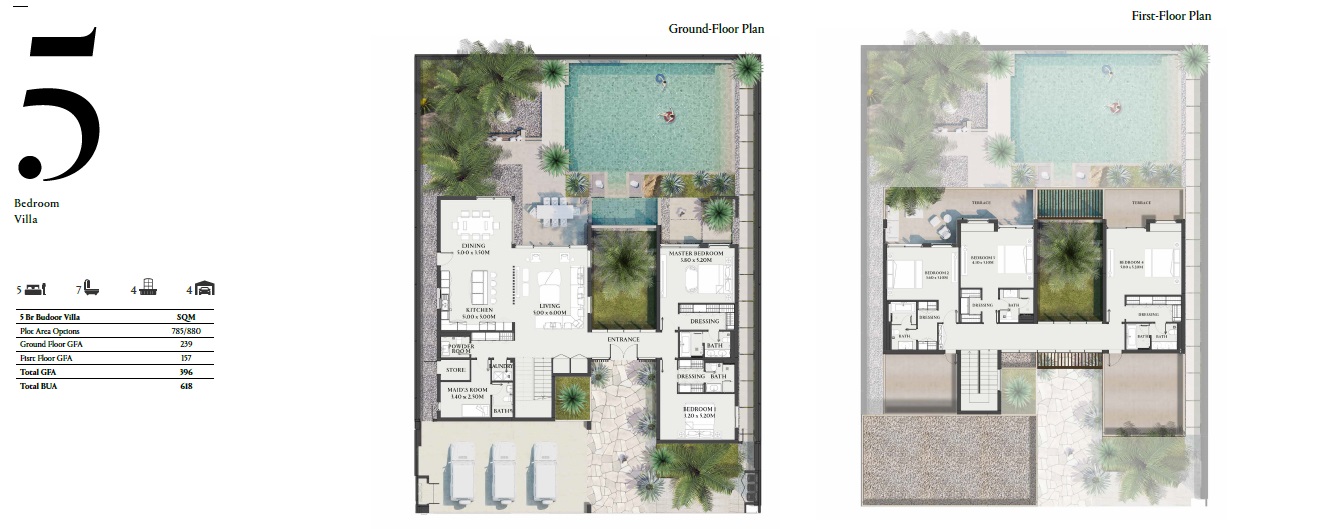 5 Beds 6652 Sq. Ft. Villa in Imkan Joud Villas