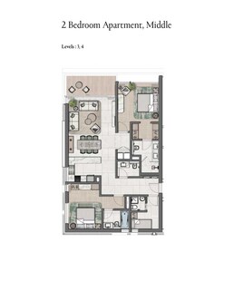 2 Beds 1281 Sq. Ft. Apartment in Imkan Naseem AlJurf