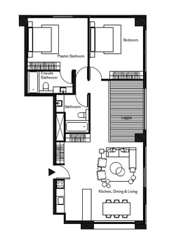 2 Beds 1250 Sq. Ft. Apartment in Imkan Pixel