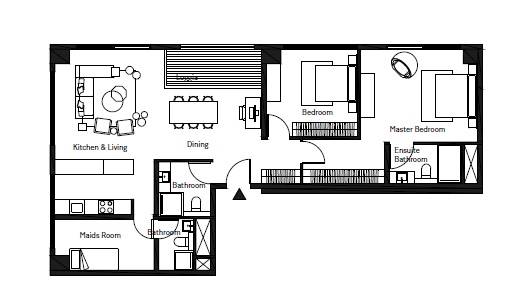 2 Beds 1314 Sq. Ft. Apartment in Imkan Pixel