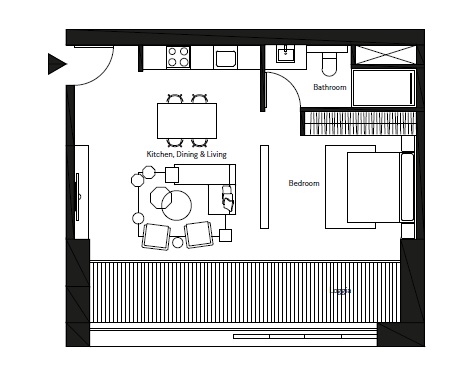789 Sq. Ft. Studio in Imkan Pixel