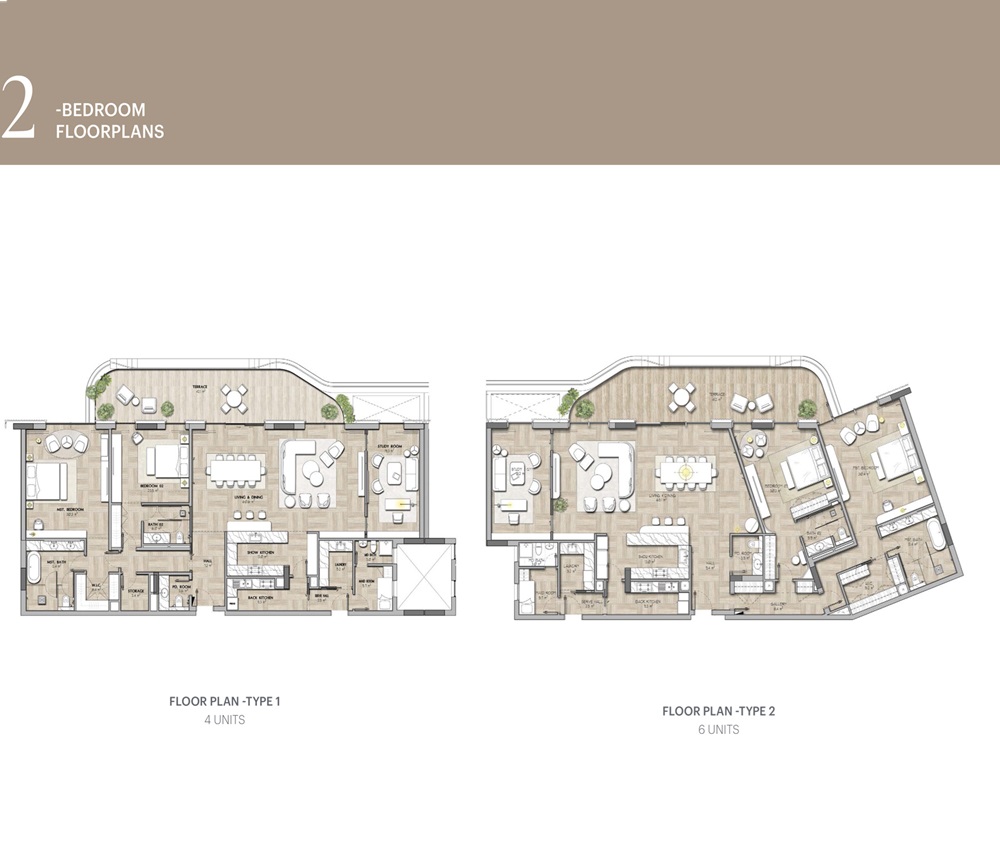 2 Beds 4456 Sq. Ft. Apartment in Imkan SHA Residences Emirates