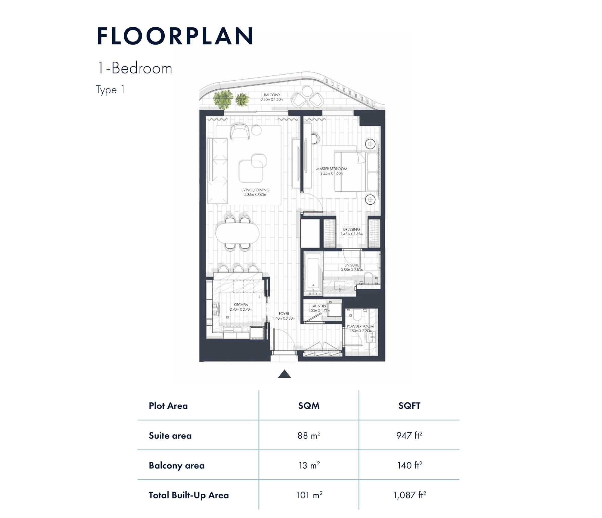 1 Bed 1087 Sq. Ft. Apartment in Imkan Sunstone