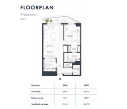 1 Bed 1087 Sq. Ft. Apartment in Imkan Sunstone