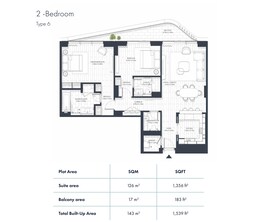 2 Beds 1539 Sq. Ft. Apartment in Imkan Sunstone