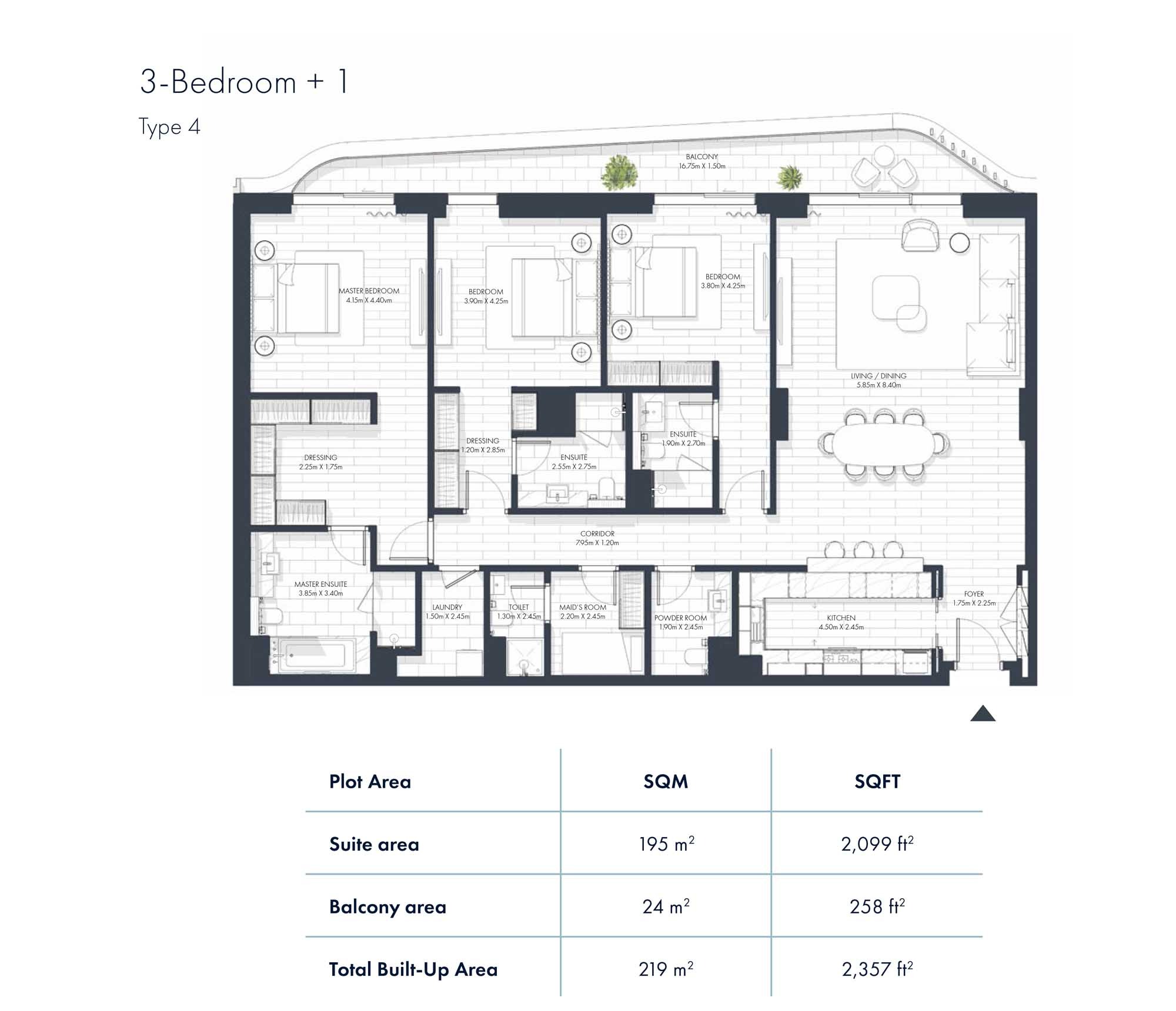 3 Beds 2357 Sq. Ft. Apartment in Imkan Sunstone