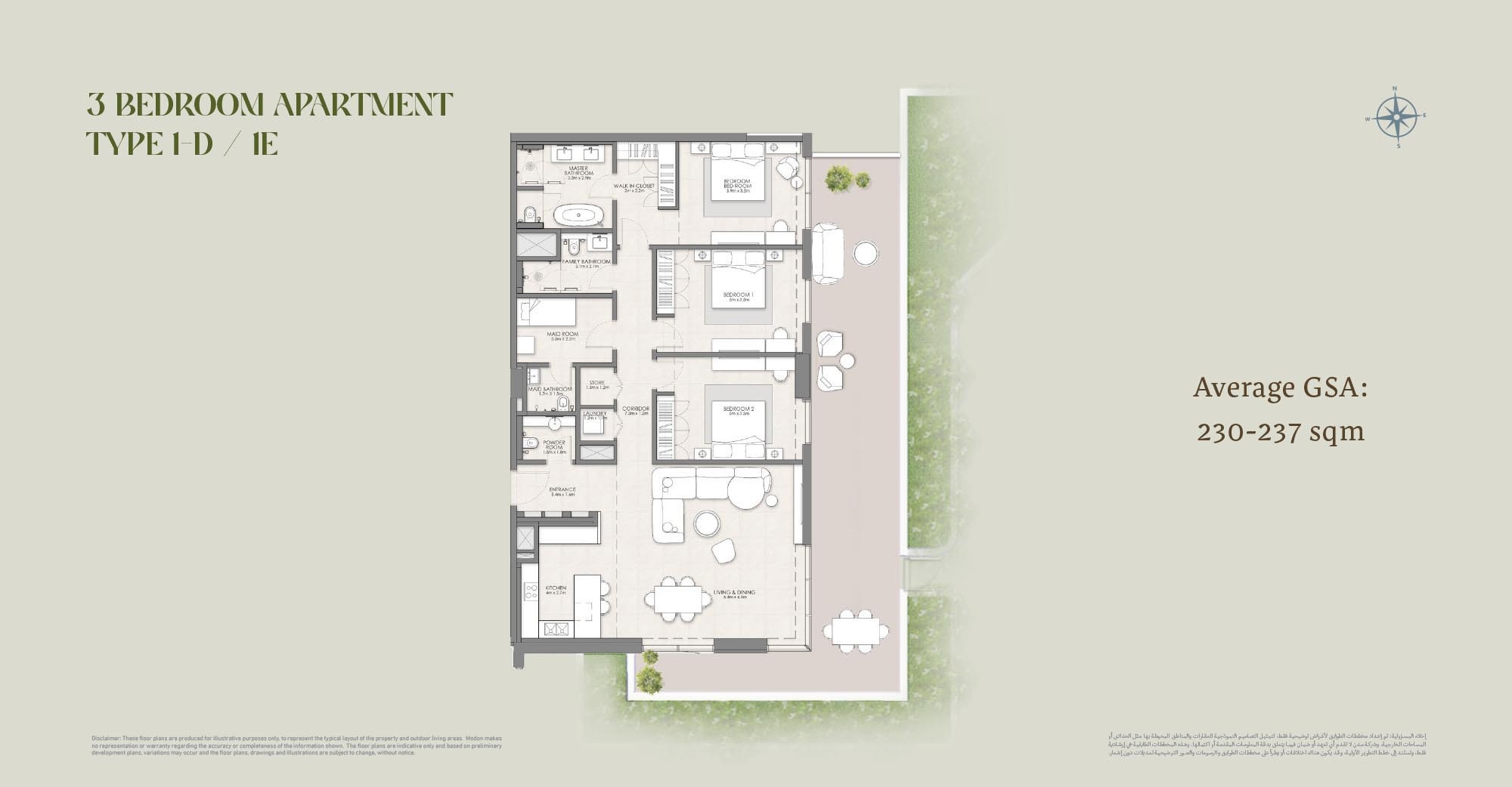 3 Beds 2551 Sq. Ft. Apartment in Modon Muheira Apartments
