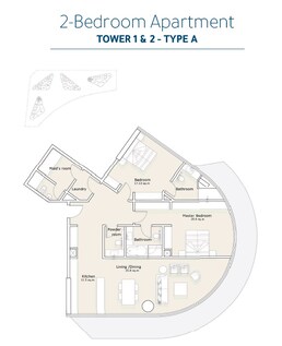 2 Beds 1430 Sq. Ft. Apartment in Nine Sea La Vie Residences