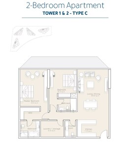 2 Beds 1614 Sq. Ft. Apartment in Nine Sea La Vie Residences