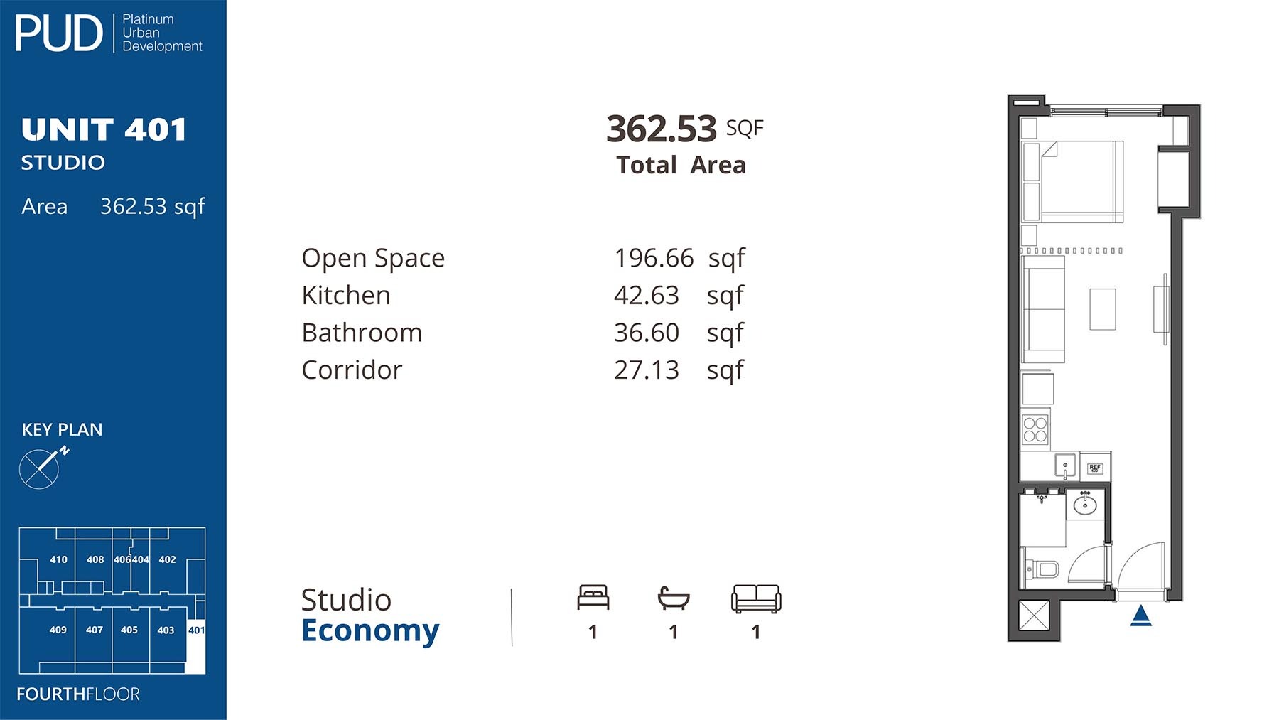 PUD Residences Studio Layout