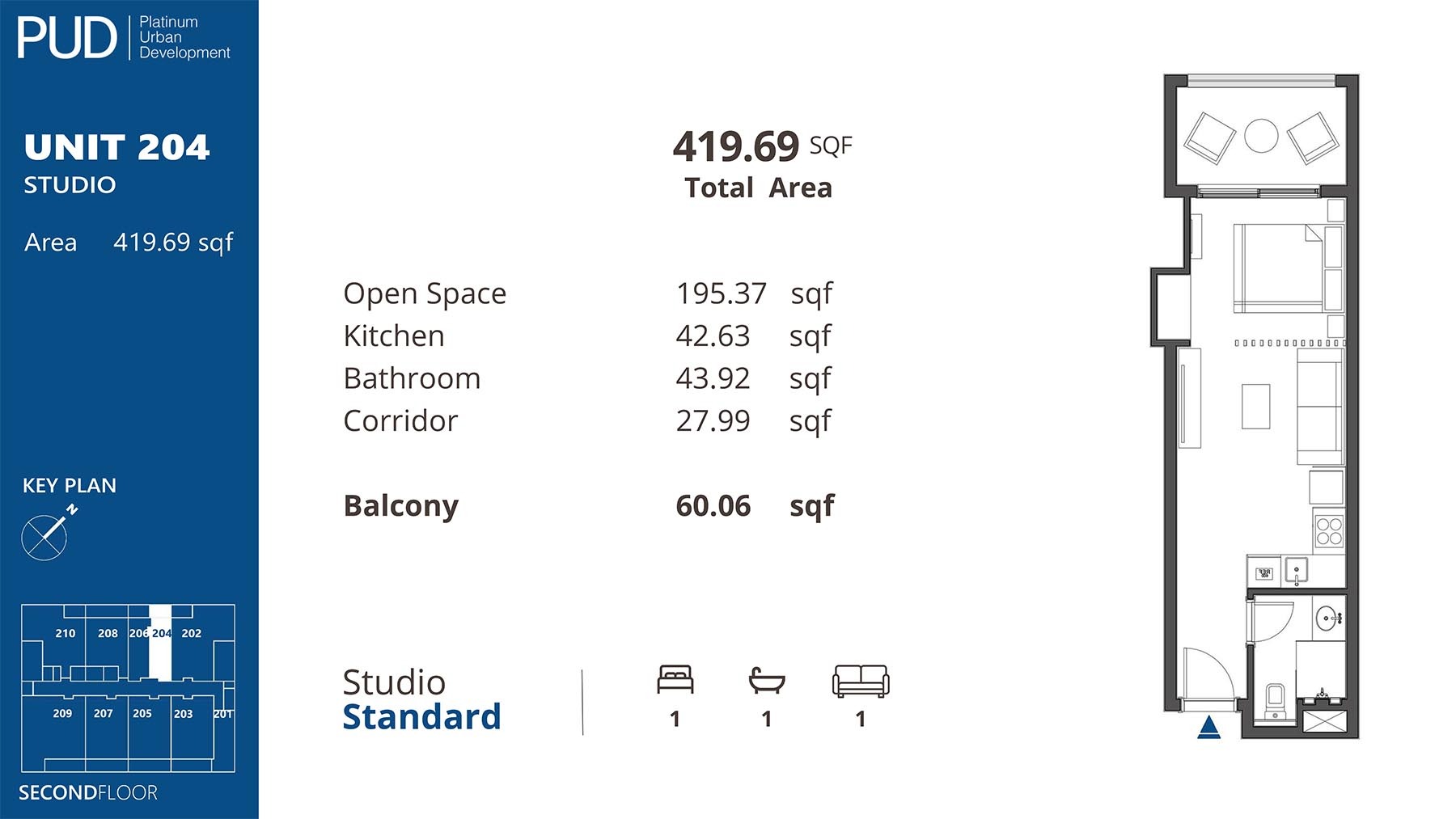 PUD Residences Studio Layout