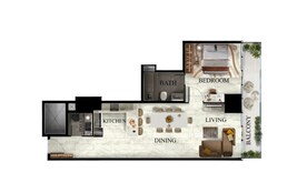 1 Bed 883 Sq. Ft. Apartment in Radiant Elite Tower