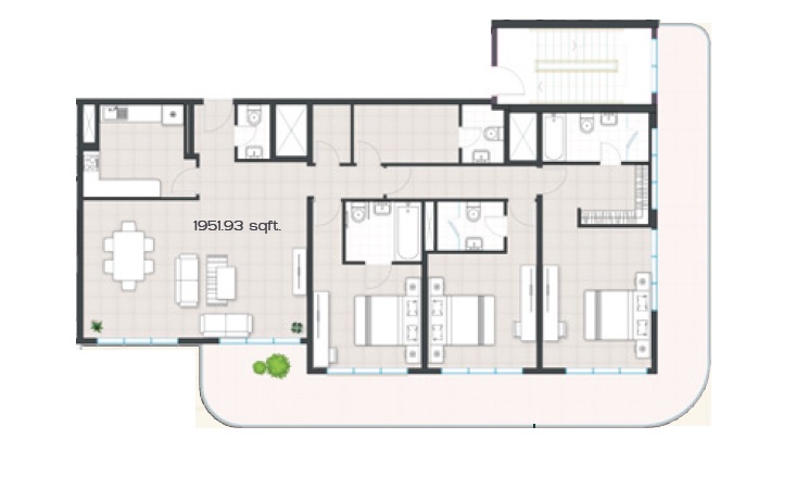 Radiant Garden Towers 3 Beds Layout