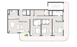 3 Beds 1951 Sq. Ft. Apartment in Radiant Garden Towers