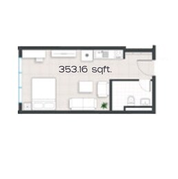 354 Sq. Ft. Studio in Radiant Garden Towers