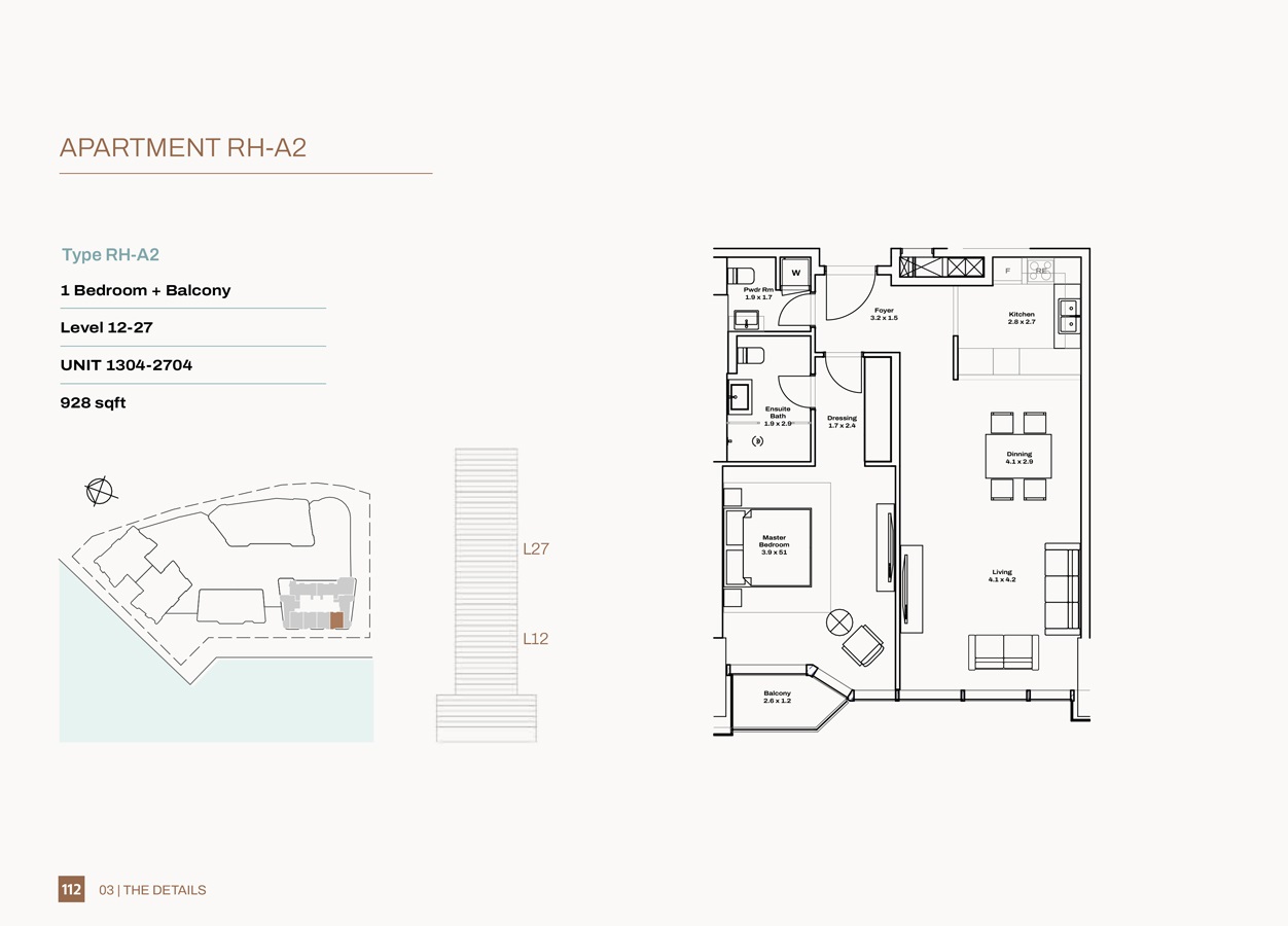 Radiant Height 1 Bed Layout
