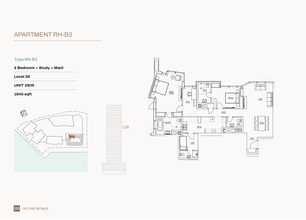 Radiant Height 2 Beds Layout