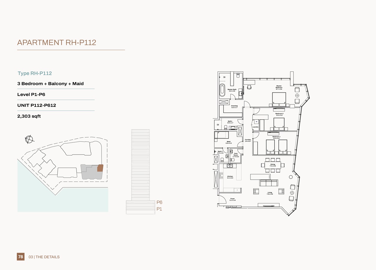 Radiant Height 3 Beds Layout