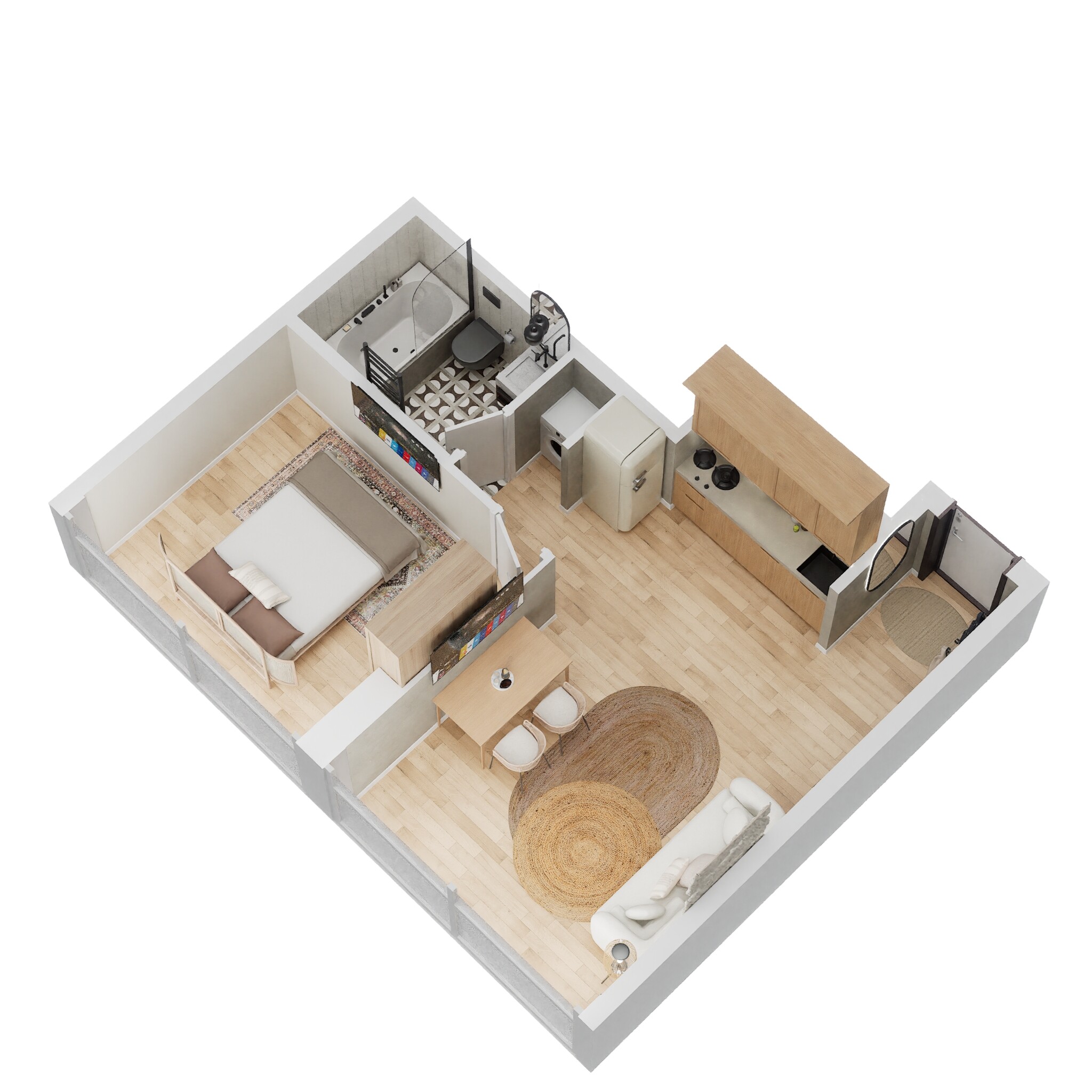 1 Bed 437 Sq. Ft. Apartment in Radiant Square Apartments