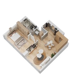 1 Bed 546 Sq. Ft. Apartment in Radiant Square Apartments