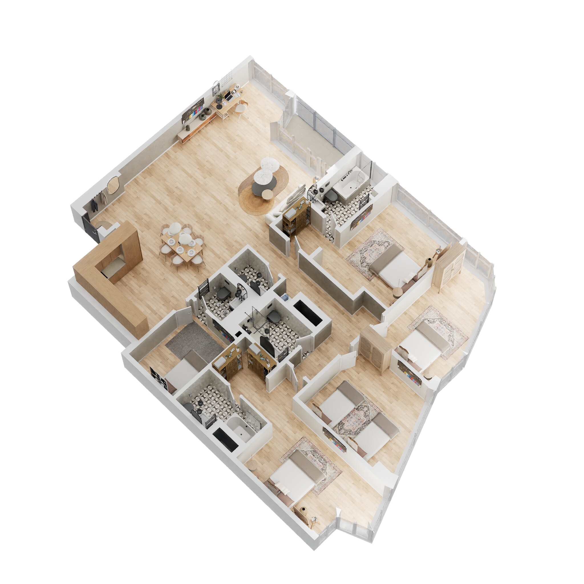 4 Beds 2163 Sq. Ft. Apartment in Radiant Square Apartments