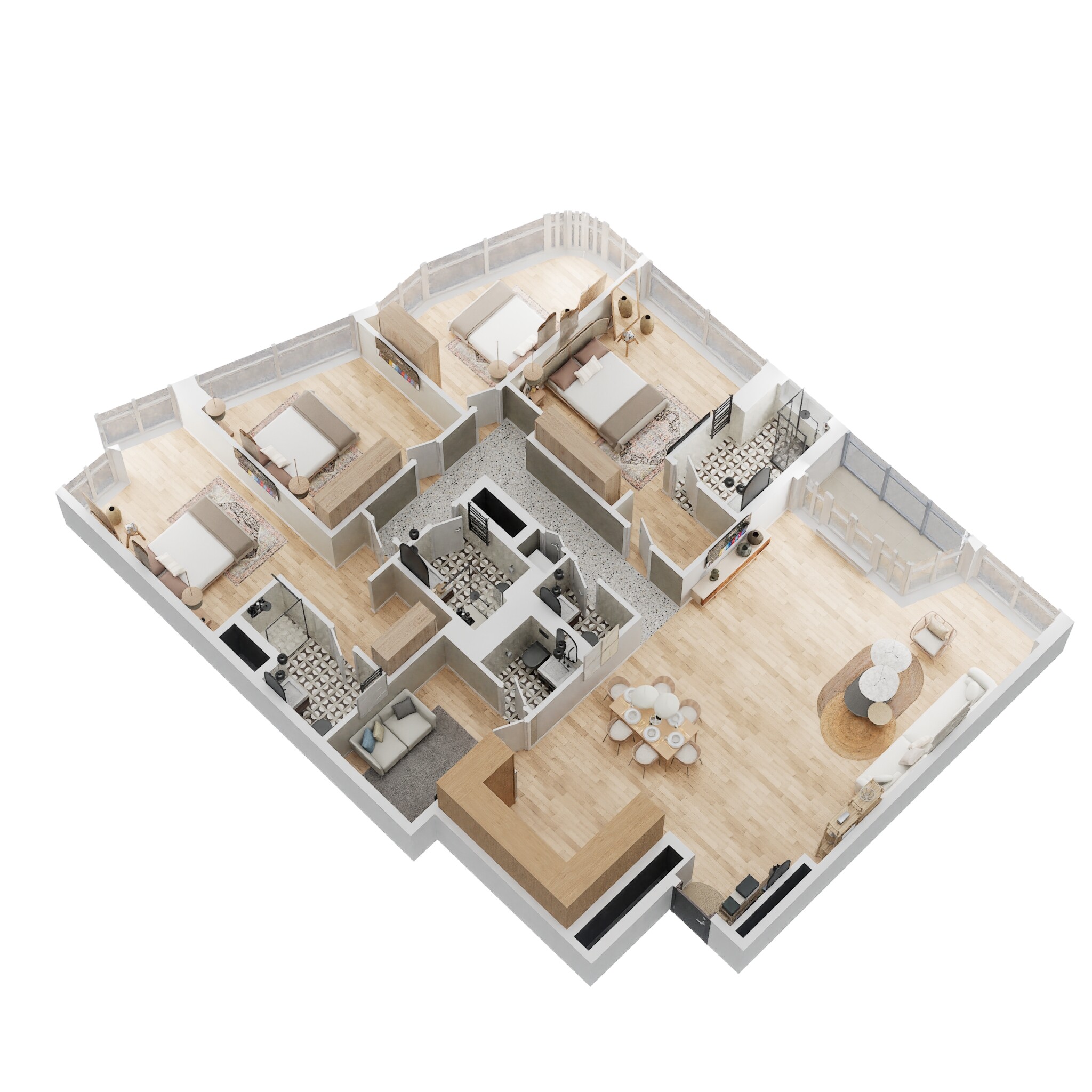 4 Beds 2179 Sq. Ft. Apartment in Radiant Square Apartments