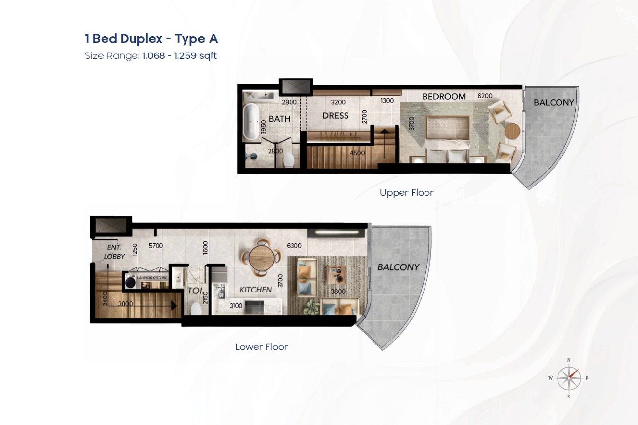Radiant Waves 1 Bed Layout