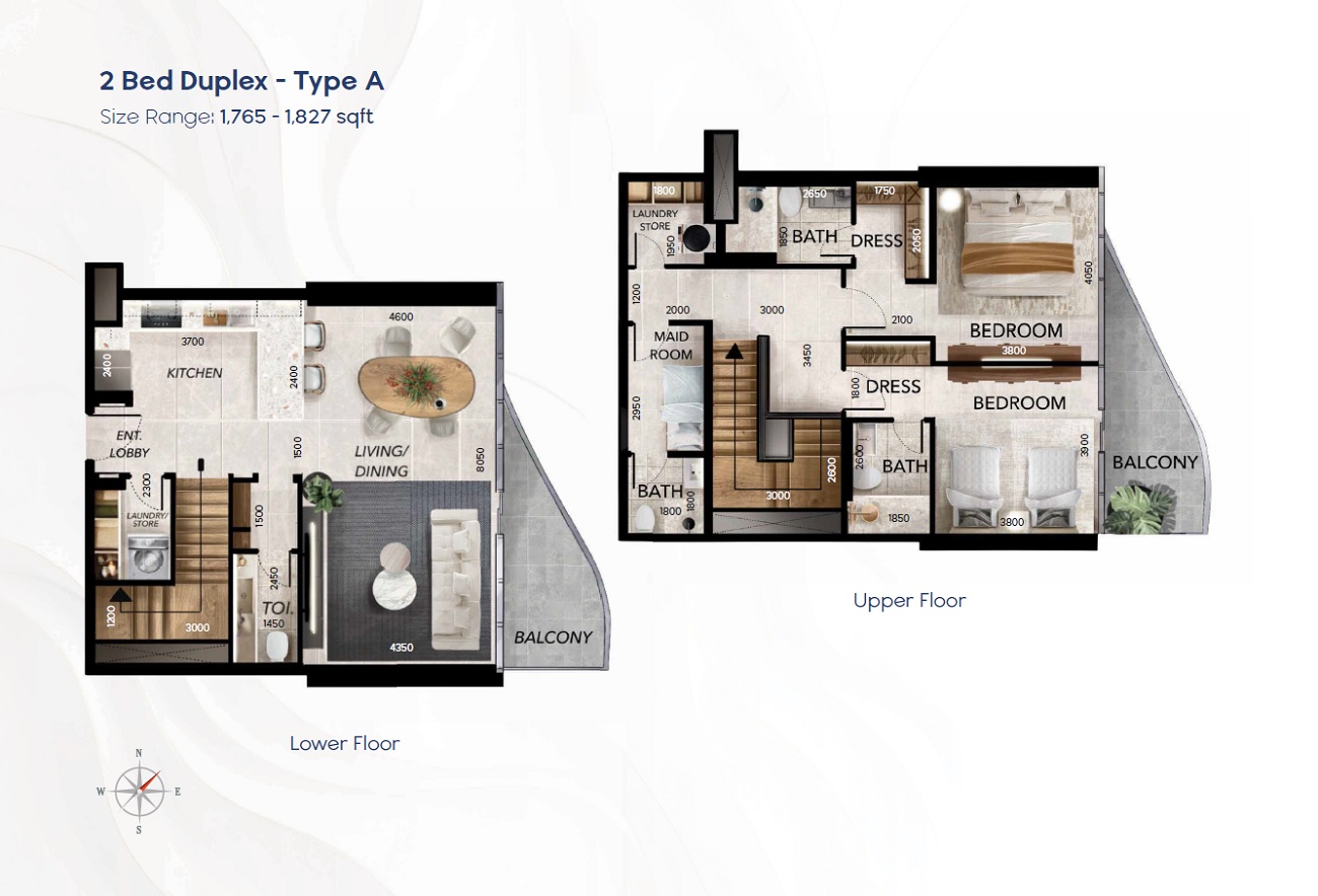 Radiant Waves 2 Beds Layout