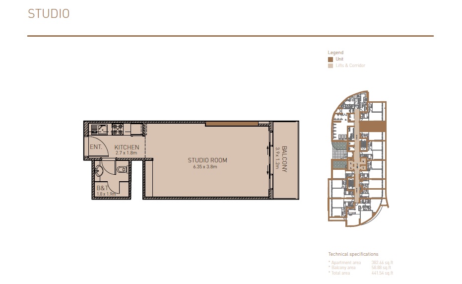 Rak Julphar Residence Studio Layout