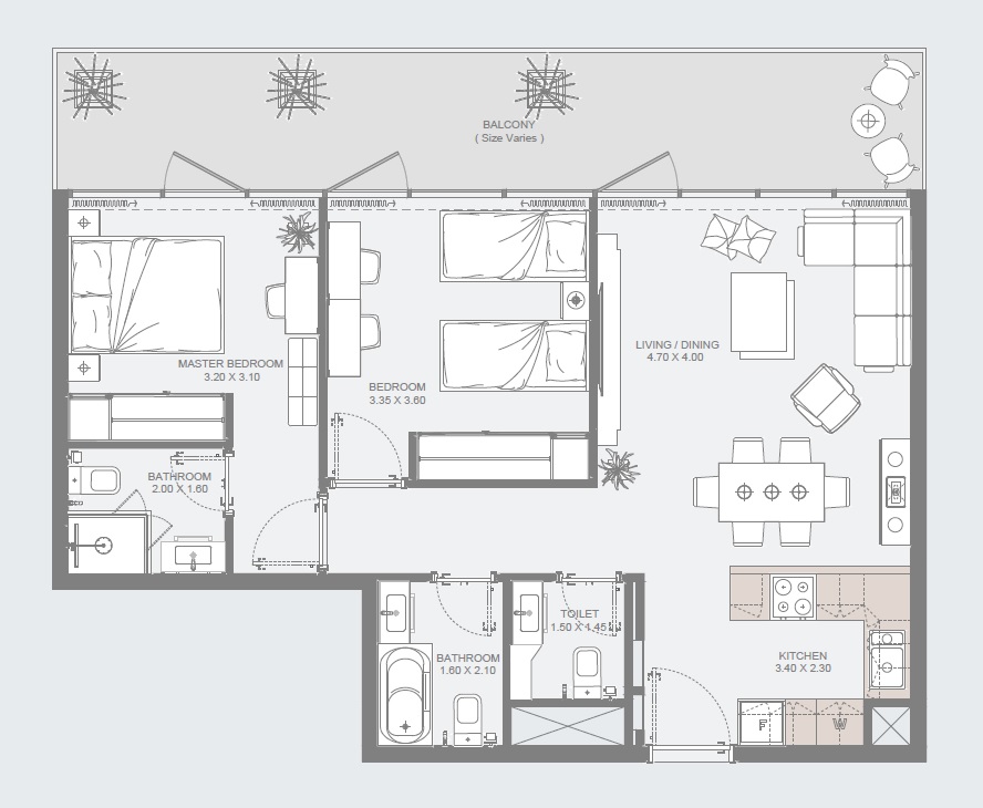 Reportage Al Maryah Vista 2 2 Beds Layout