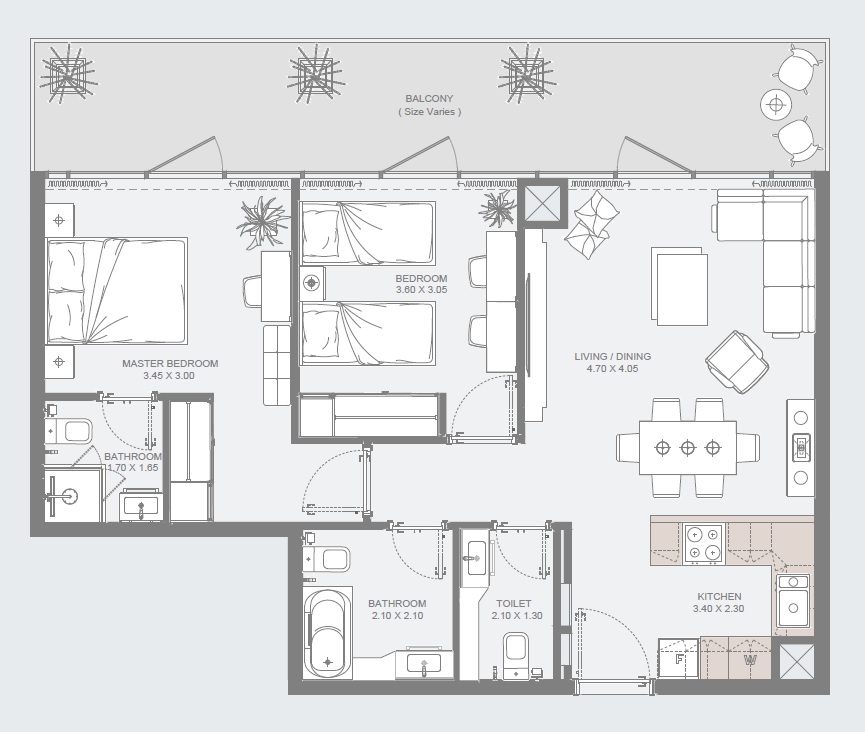 Reportage Al Maryah Vista 2 2 Beds Layout