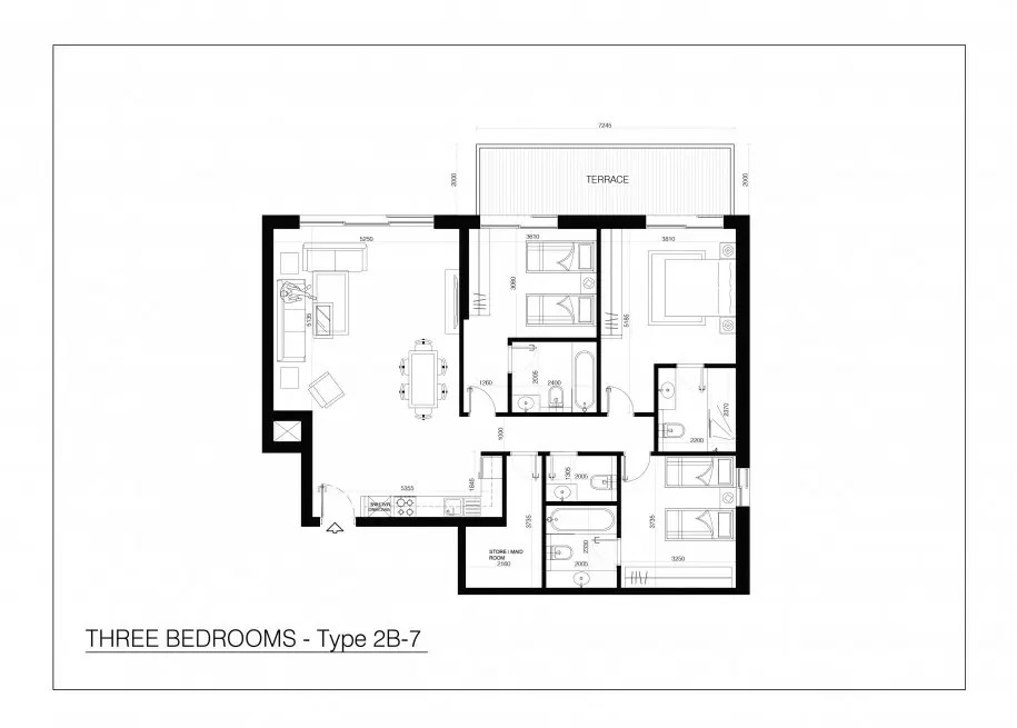 3 Beds 1541 Sq. Ft. Apartment in Reportage Al Raha Lofts One