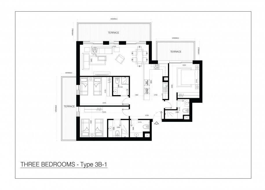 3 Beds 1650 Sq. Ft. Apartment in Reportage Al Raha Lofts One