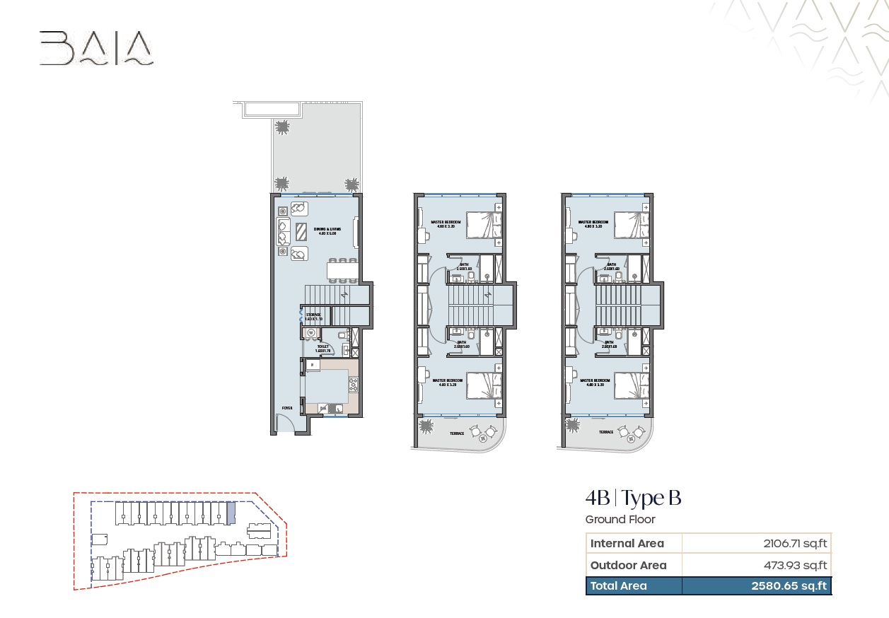 Reportage Baia 4 Beds Layout