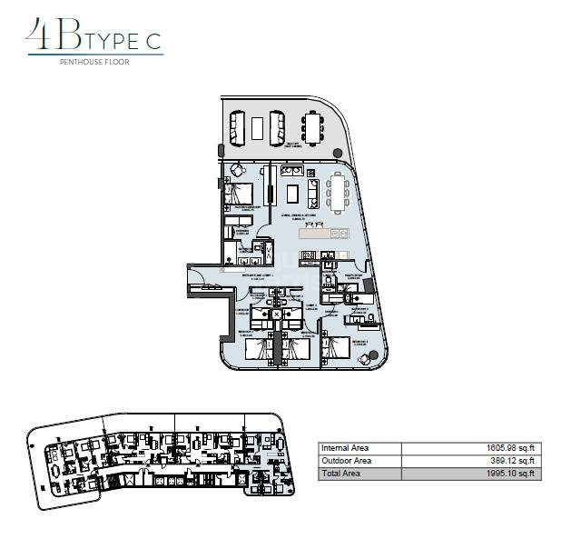 4 Beds 1995 Sq. Ft. Apartment in Reportage Marlin