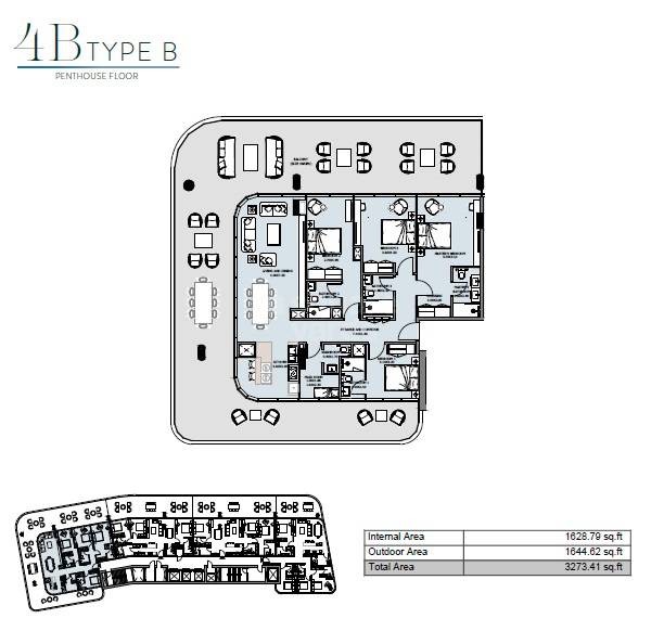4 Beds 3273 Sq. Ft. Apartment in Reportage Marlin