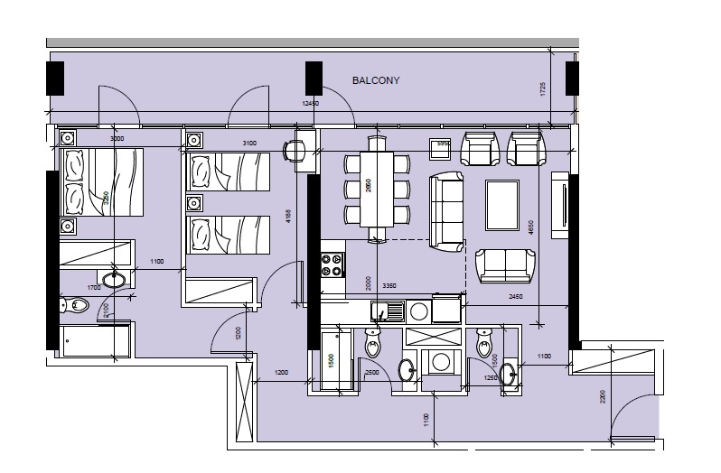2 Beds 1070 Sq. Ft. Apartment in Reportage Oasis Residences Two