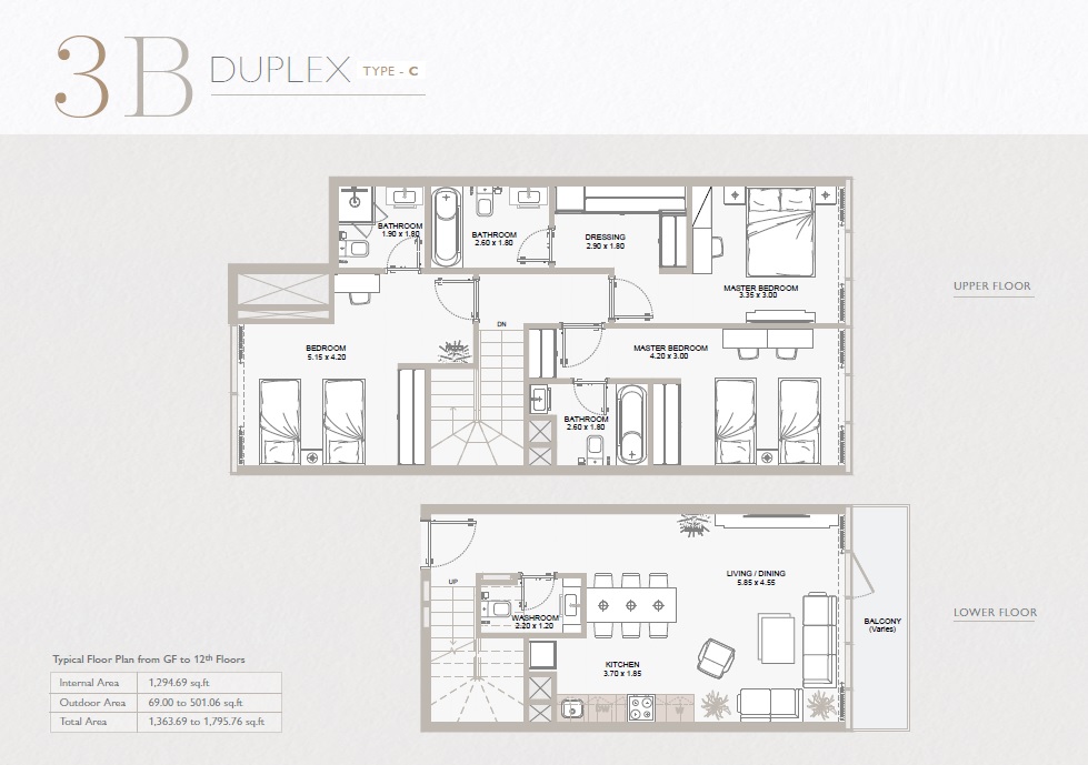 Reportage Perla 1 3 Beds Layout