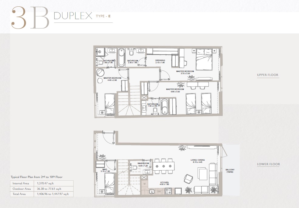 3 Beds 1448 Sq. Ft. Apartment in Reportage Perla 2