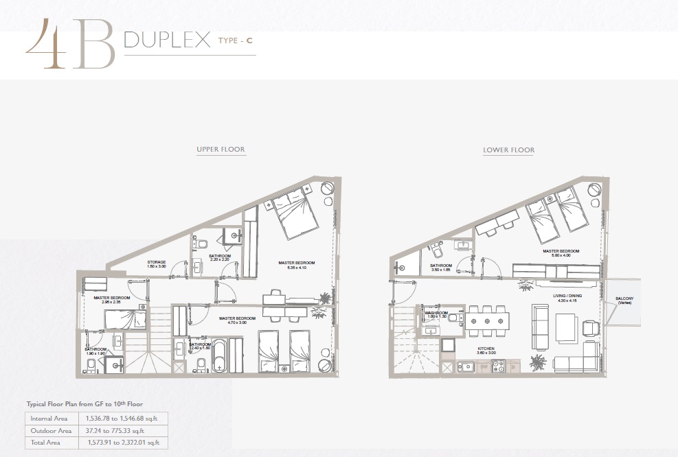 4 Beds 2322 Sq. Ft. Apartment in Reportage Perla 2