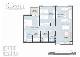 2 Beds 892 Sq. Ft. Apartment in Reportage Royal Park