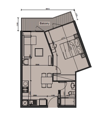 Reportage The Gate Residence 1 Bed Layout