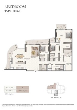 3 Beds 3052 Sq. Ft. Apartment in Royal Radisson Residences